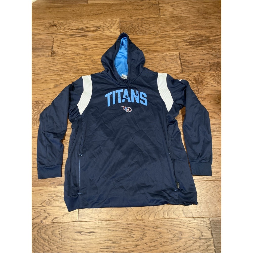 Nike Tennessee Titans NFL Therma-FIT Hoodie Navy Blue Mens XXL Tall Sweatshirt